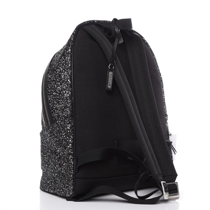 Saint Laurent Glitter Canvas City Backpack Gun Metal 6 of 14