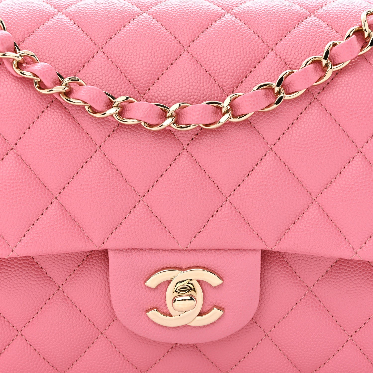 Chanel Caviar Quilted Medium Double Flap Pink 8 of 10