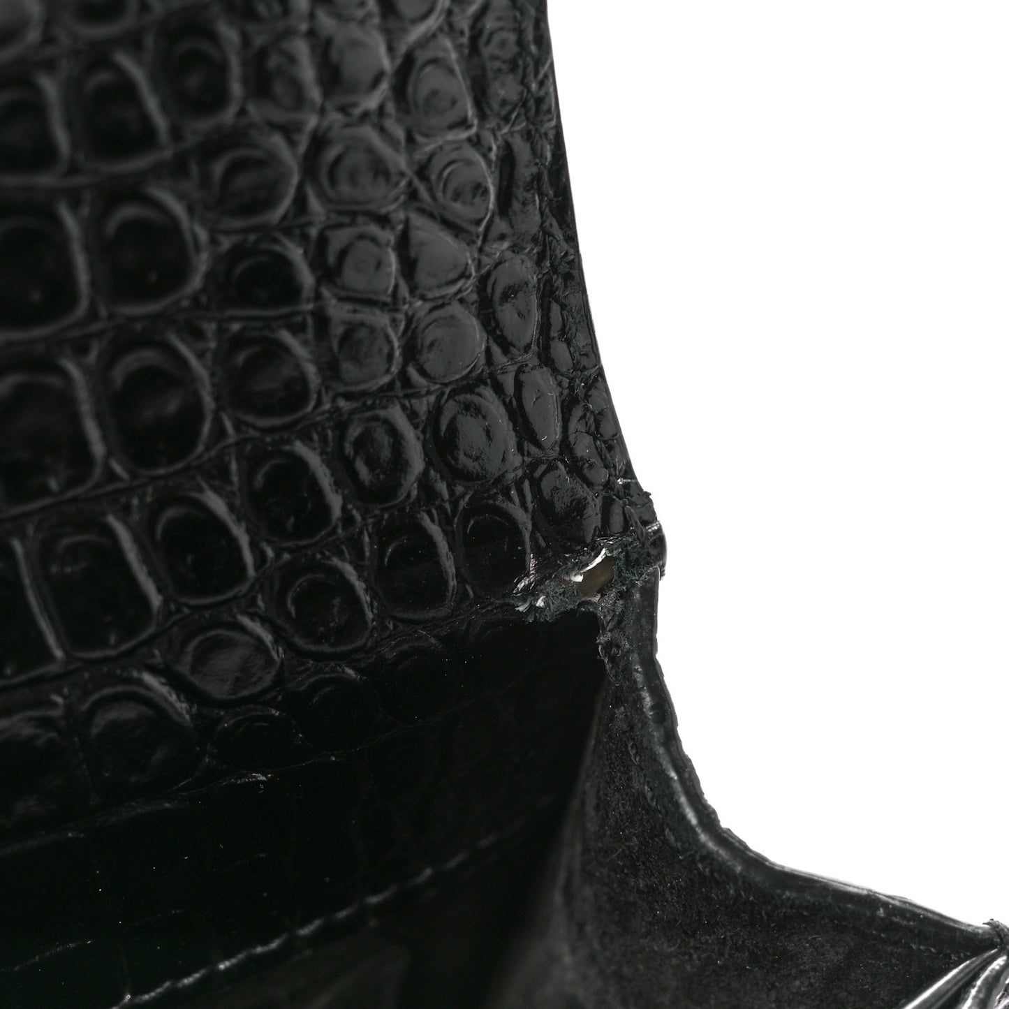 Calfskin Crocodile Embossed Medium Monogram Sunset Black