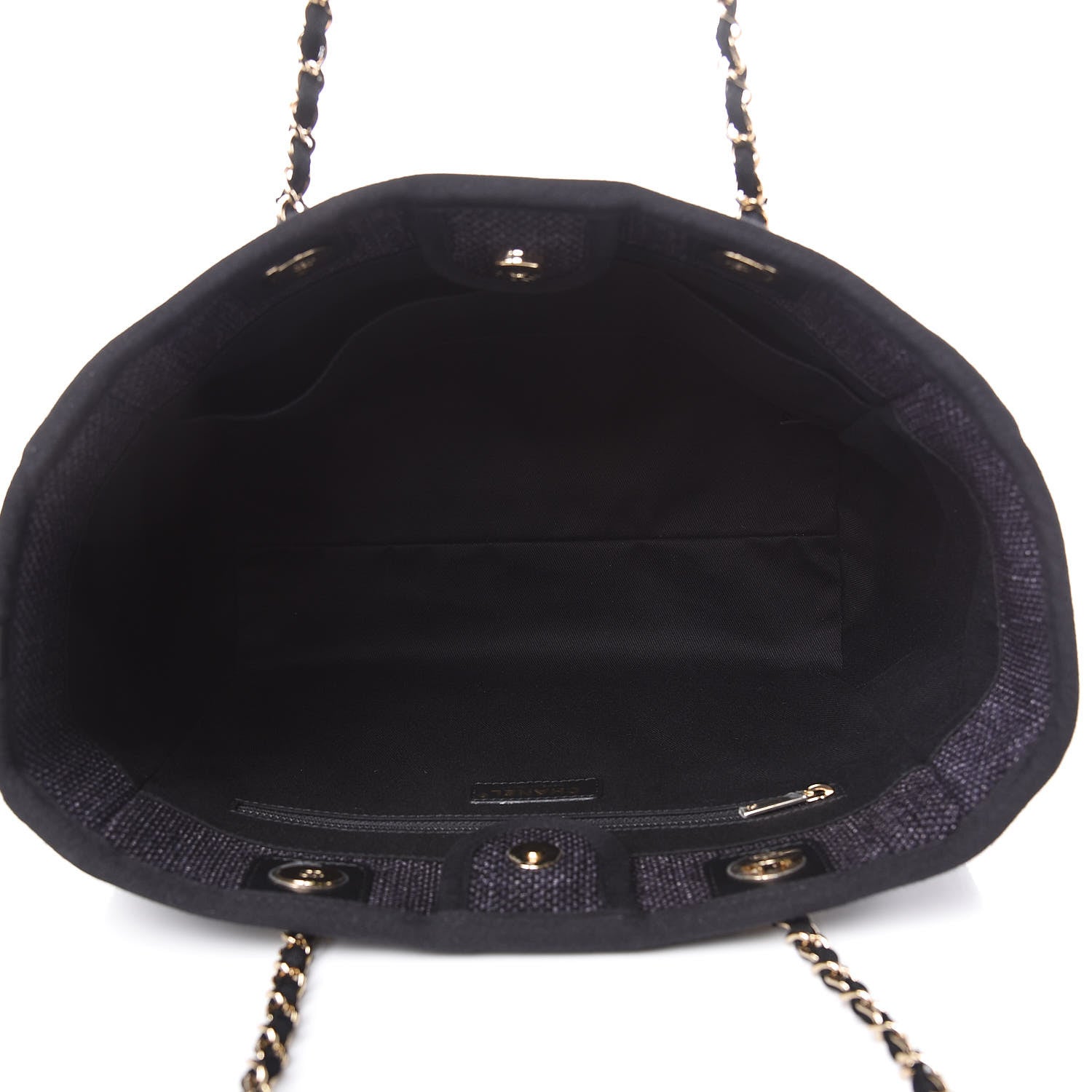 Chanel Woven Straw Raffia Small Deauville Tote Black 7 of 13