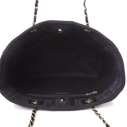 Chanel Woven Straw Raffia Small Deauville Tote Black 7 of 13