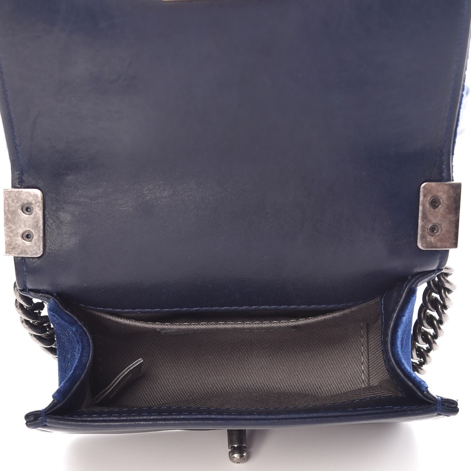 Chanel Velvet Quilted Mini Boy Flap Blue 5 of 8