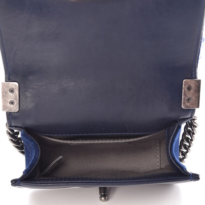 Chanel Velvet Quilted Mini Boy Flap Blue 5 of 8