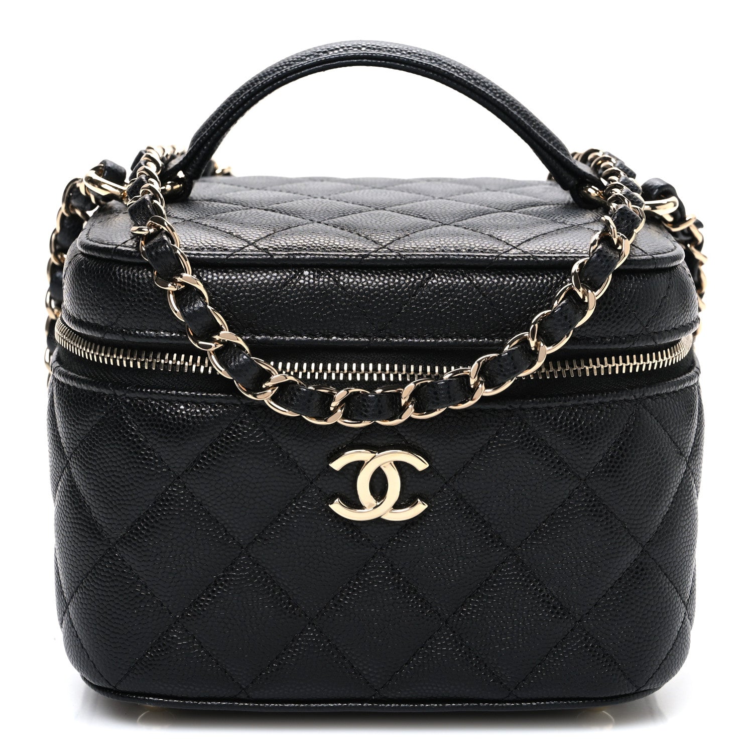 Chanel Caviar Quilted Small CC Vanity Case Black Black 1 of 10