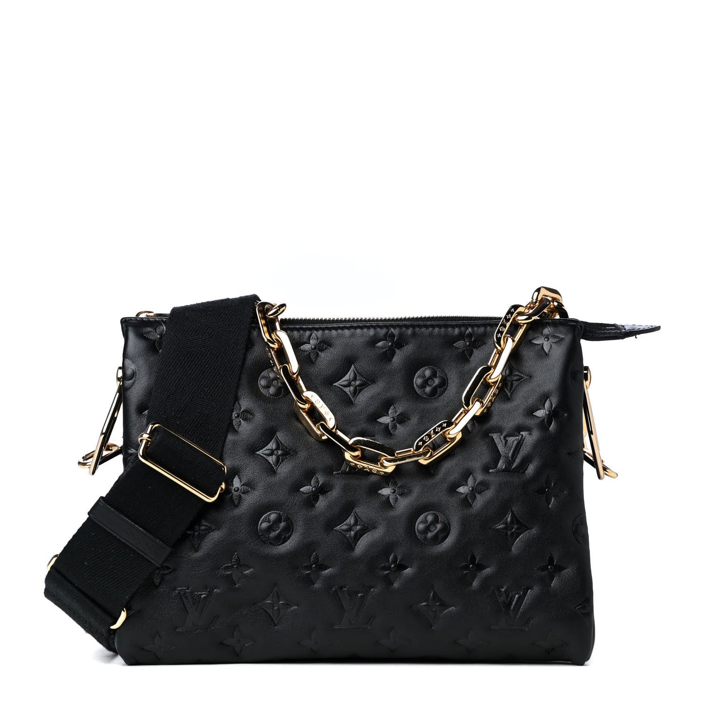 Lambskin Embossed Monogram Coussin PM Black