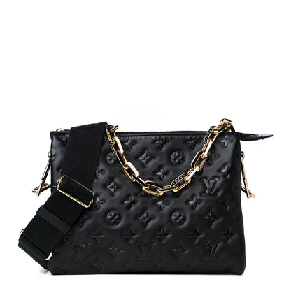 Louis Vuitton Lambskin Embossed Monogram Coussin PM Black 1 of 8