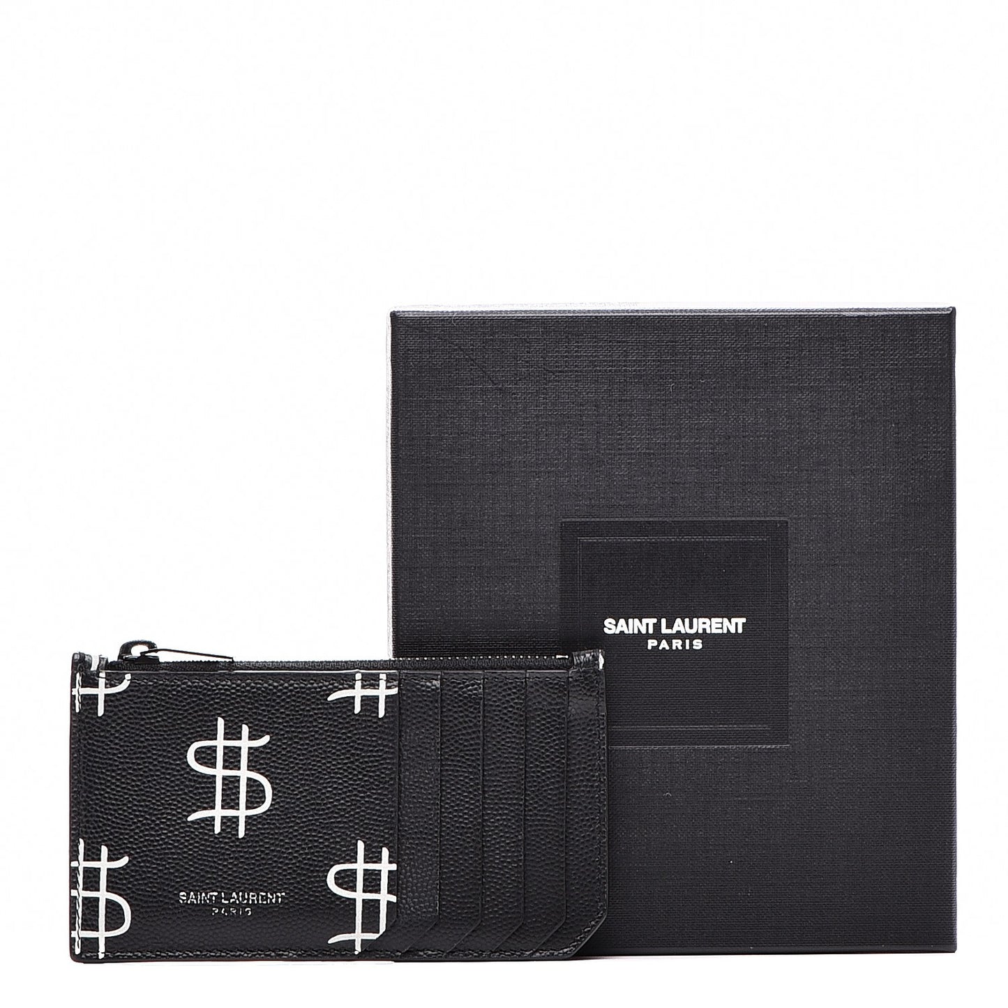Grain de Poudre Dollar Print 5 Fragments Zip Pouch Card Holder Black