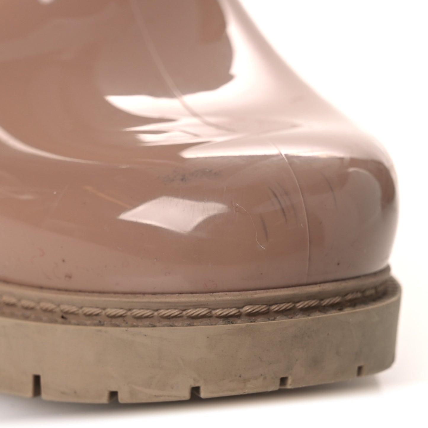 Rubber Embossed Monogram Splash Rain Boots 36 Rose Florentin