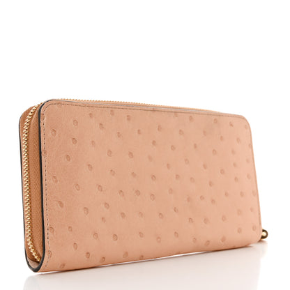 Louis Vuitton Ostrich Zippy Beige 3 of 8
