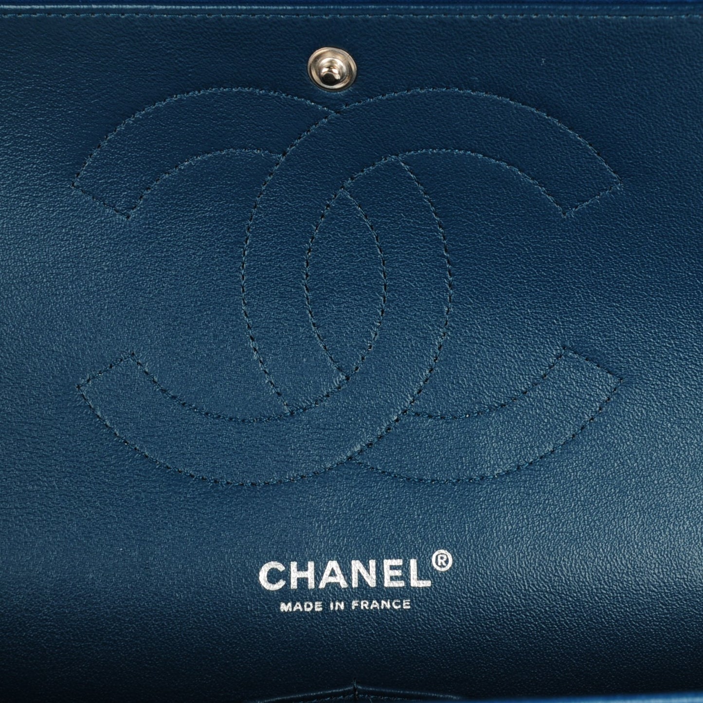 Patent Quilted Jumbo Double Flap Turquoise