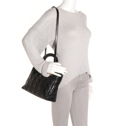 Christian Dior Lambskin Cannage Medium Lady Dior Black 2 of 7