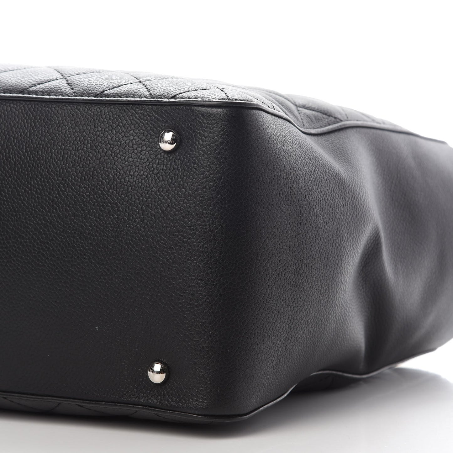 Caviar Quilted Large CC Box Shopping Tote Black