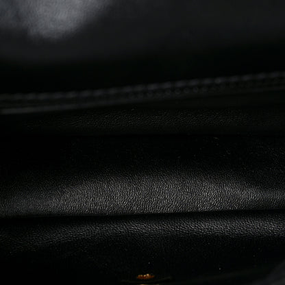 Chanel Shiny Lambskin Quilted Golden Links Top Handle Flap Black 5 of 9