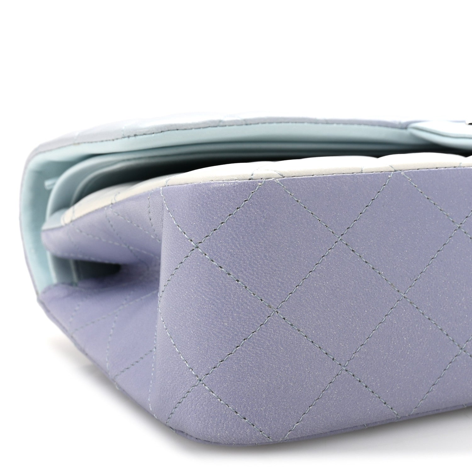 Chanel Perforated Lambskin Quilted Medium Double Flap Light Blue Light Purple White 9 of 11