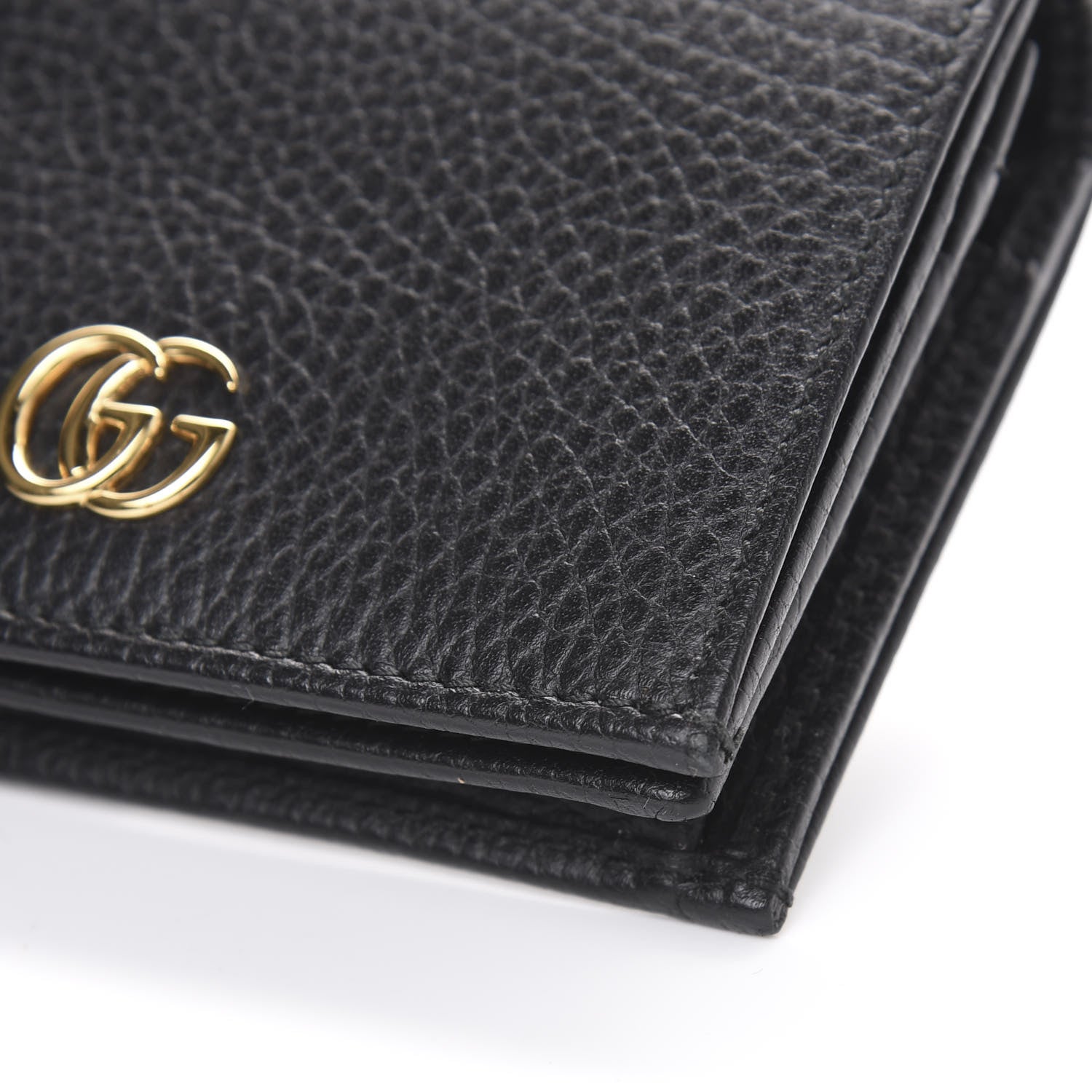 Gucci Pebbled Calfskin GG Marmont Card Case Black 9 of 9