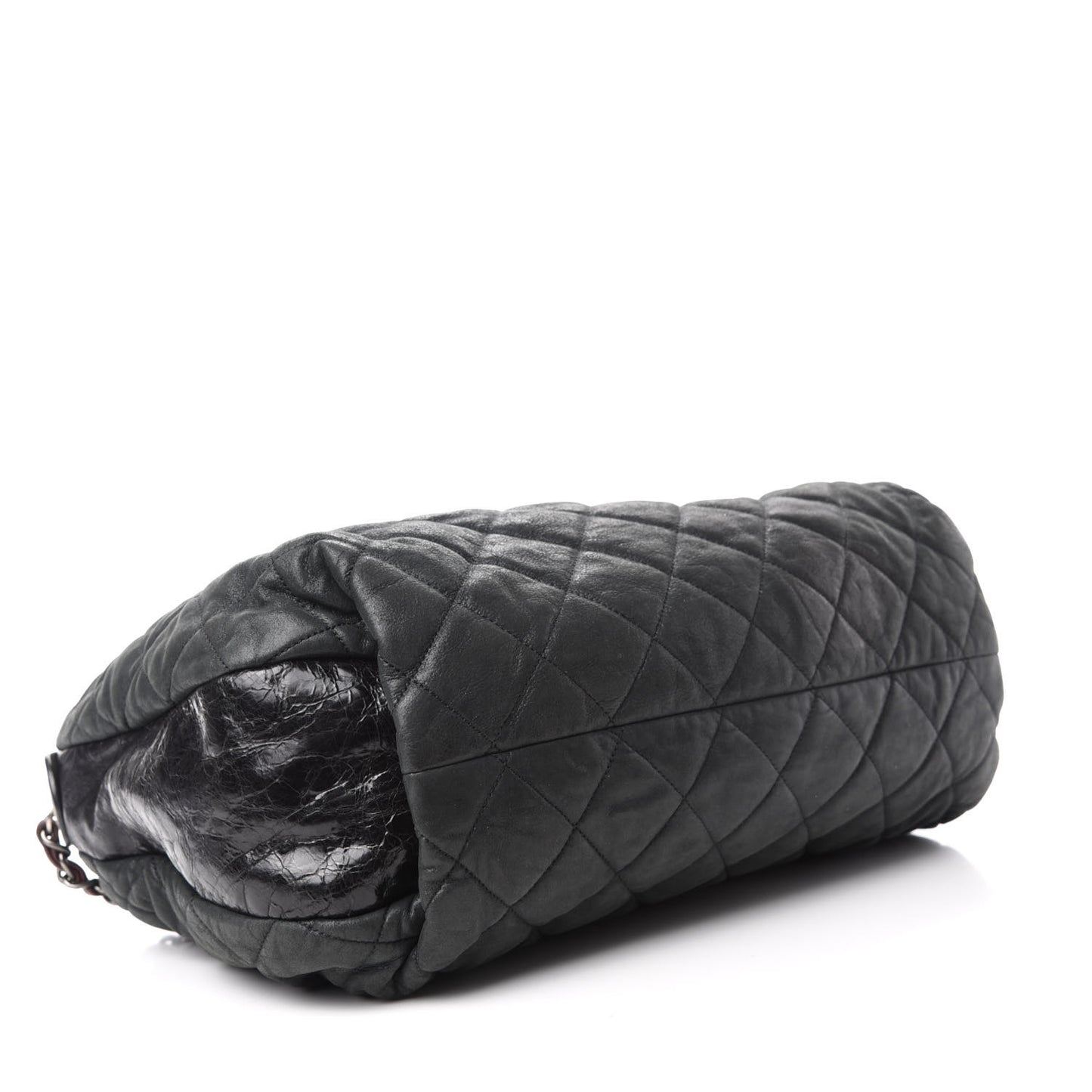 Iridescent Calfskin Quilted Coco Daily Dark Grey