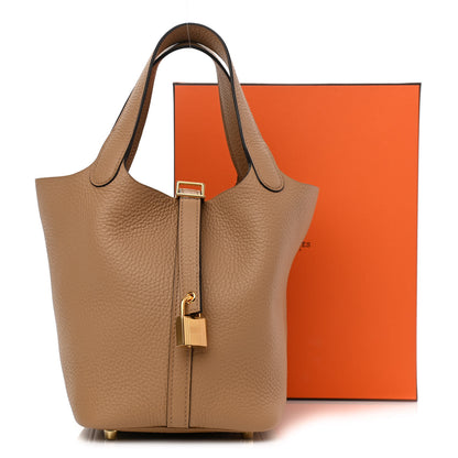 Hermes Taurillon Clemence Picotin Lock 18 PM Chai 12 of 12