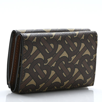 Burberry E-Canvas TB Print Folding Wallet Bridle Brown 3 of 8