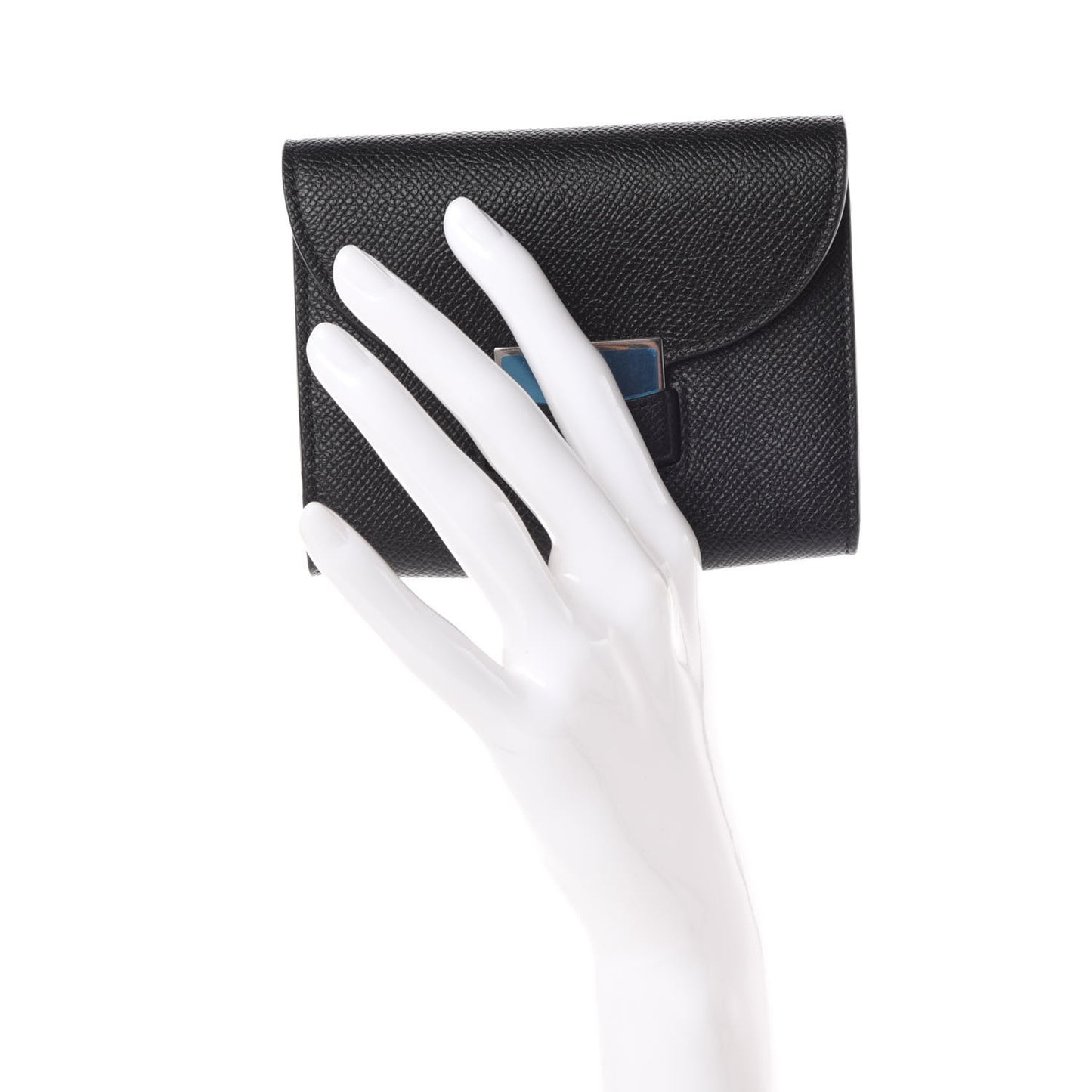 Grained Calfskin Small Trotteur Multifunction Flap Wallet Black