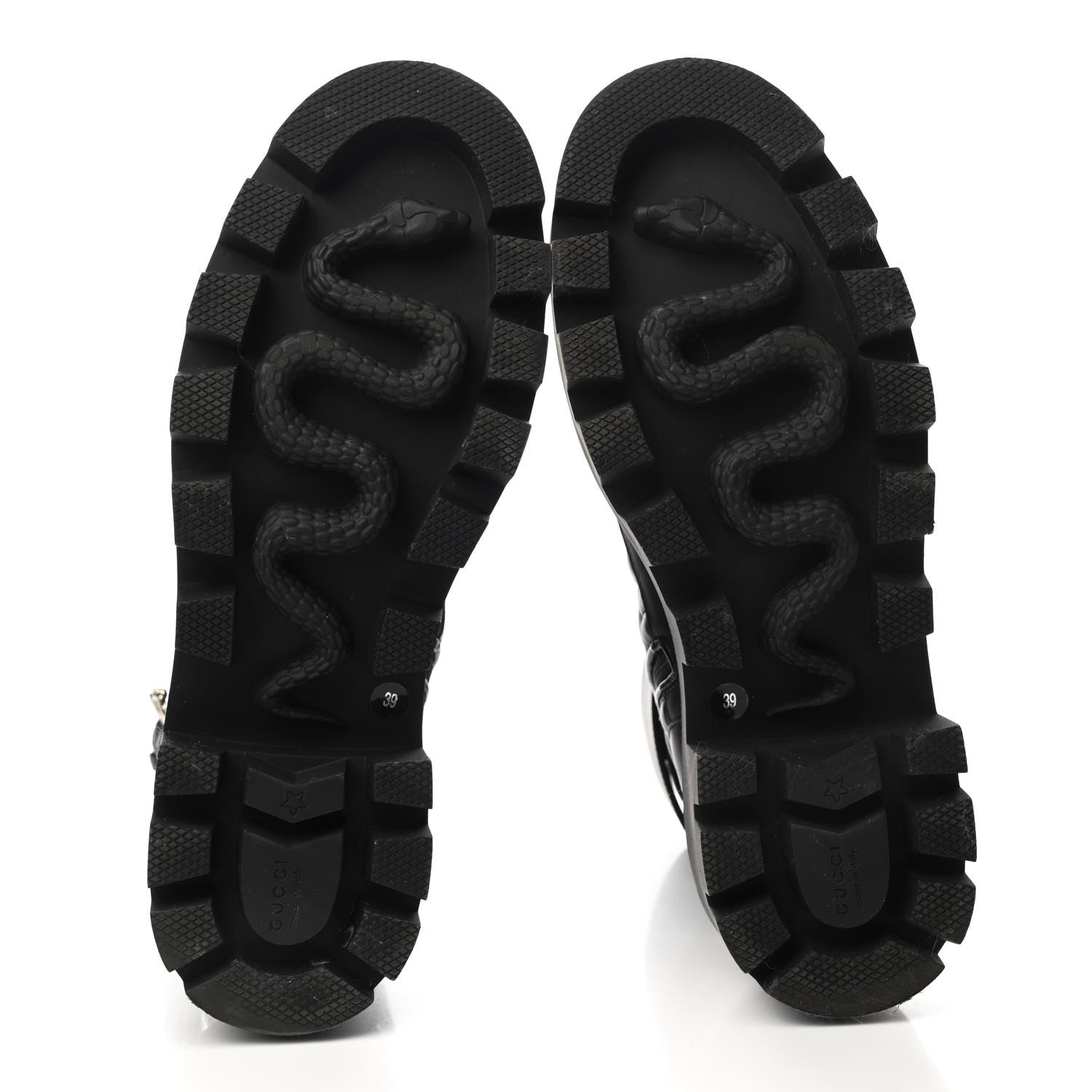 Gucci Nappa Frances GG Matelasse Platform Combat Boots 39 Black 5 of 8