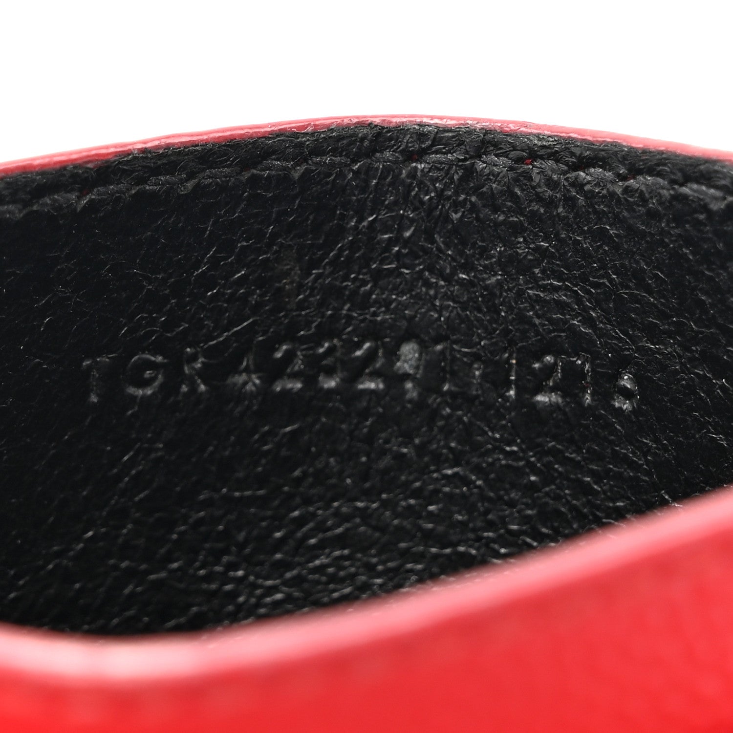 Saint Laurent Grain De Poudre Matelasse Chevron Monogram Credit Card Case Opyum Red 7 of 11