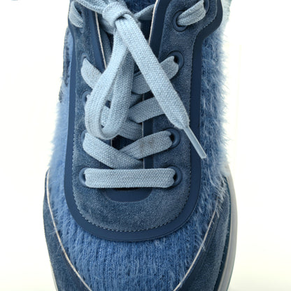 Chanel Suede Calfskin Stretch Fabric CC Sneakers 37 Light Blue 8 of 11