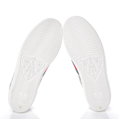 Gucci GG Supreme Monogram Bees Ayers Web Womens Ace Sneakers 39 Beige Oro Green Red 5 of 9