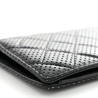 Chanel Lambskin Perforated Yen Wallet Black 10 of 14