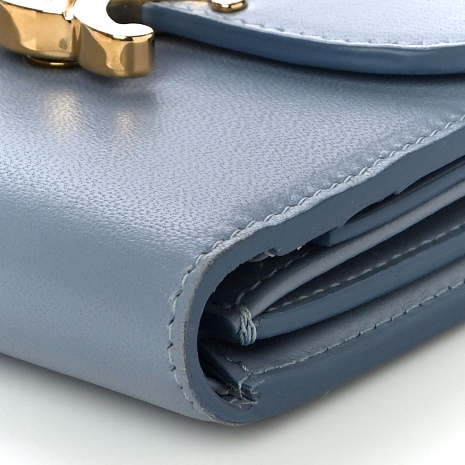 Celine Shiny Smooth Lambskin Small Triomphe Wallet Arctic Blue 9 of 13