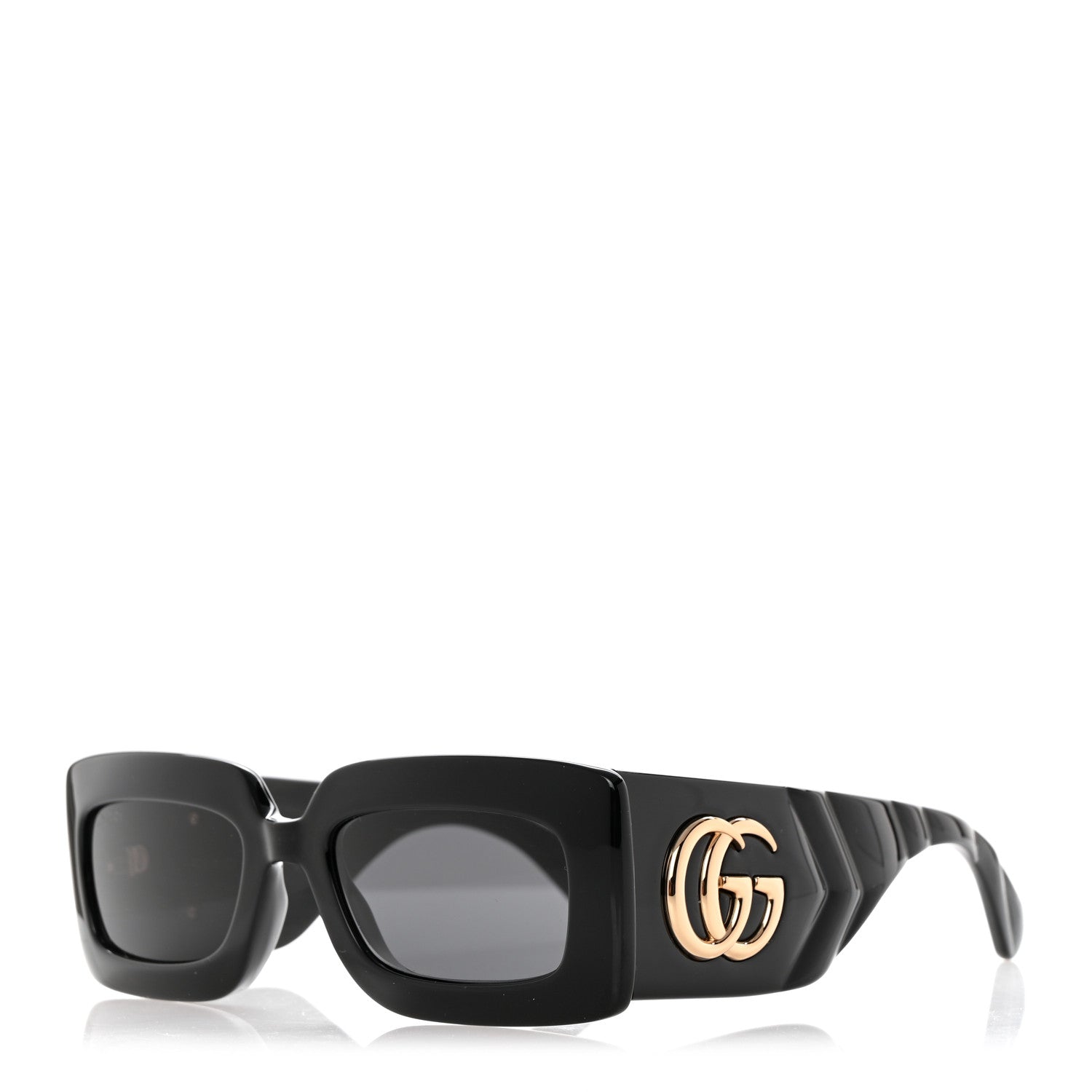 Gucci Acetate Rectangular Sunglasses GG0811S Black 1 of 8