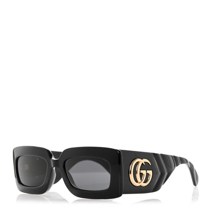 Gucci Acetate Rectangular Sunglasses GG0811S Black 1 of 8
