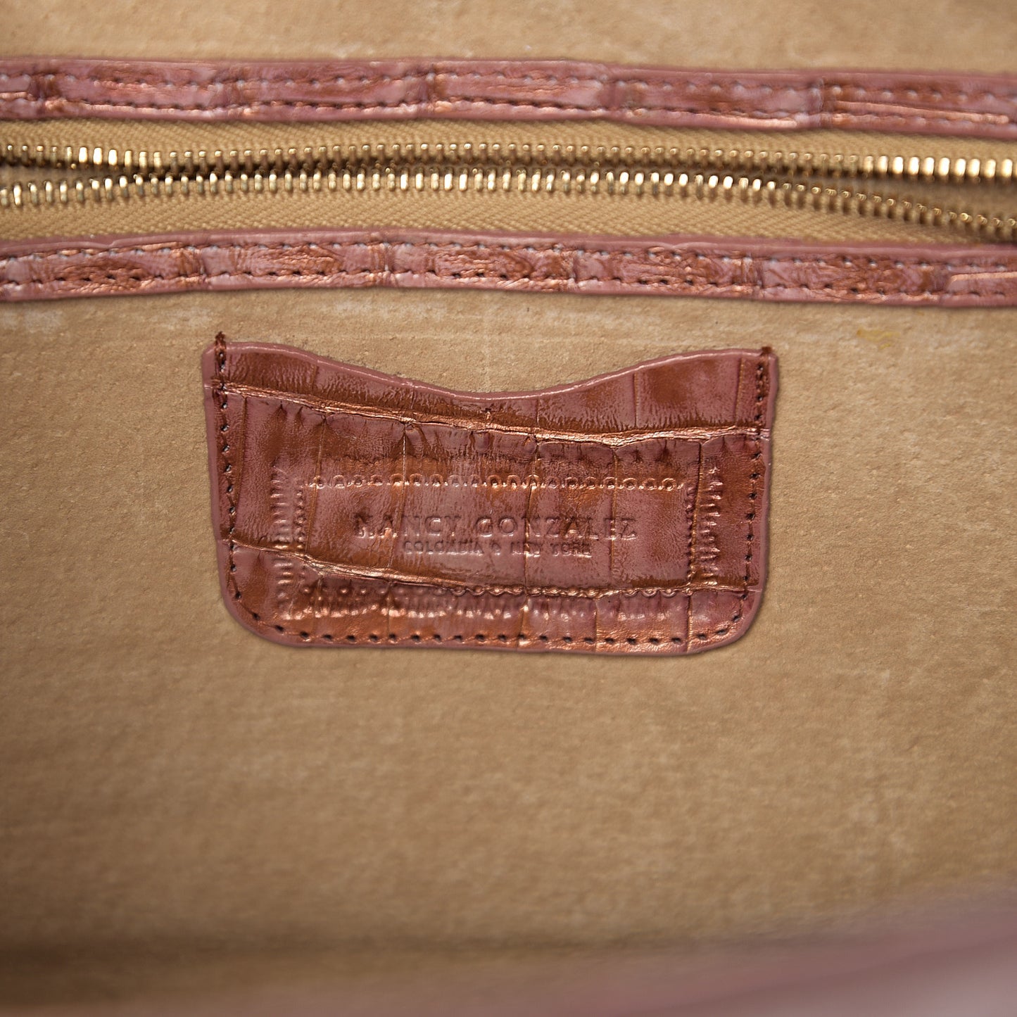 Metallic Crocodile Clutch