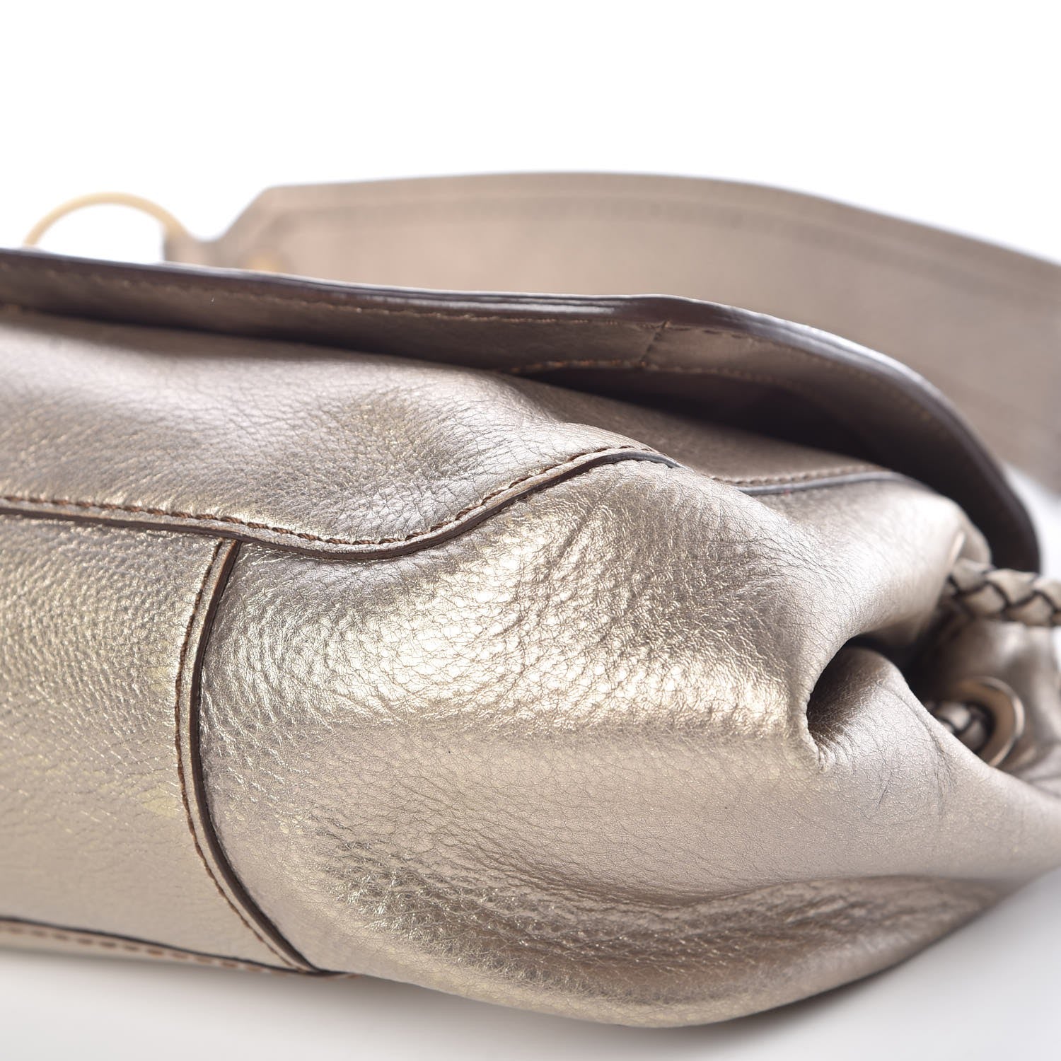 Givenchy Metallic Lambskin Logo Embossed Flap Bag Gold 14 of 15