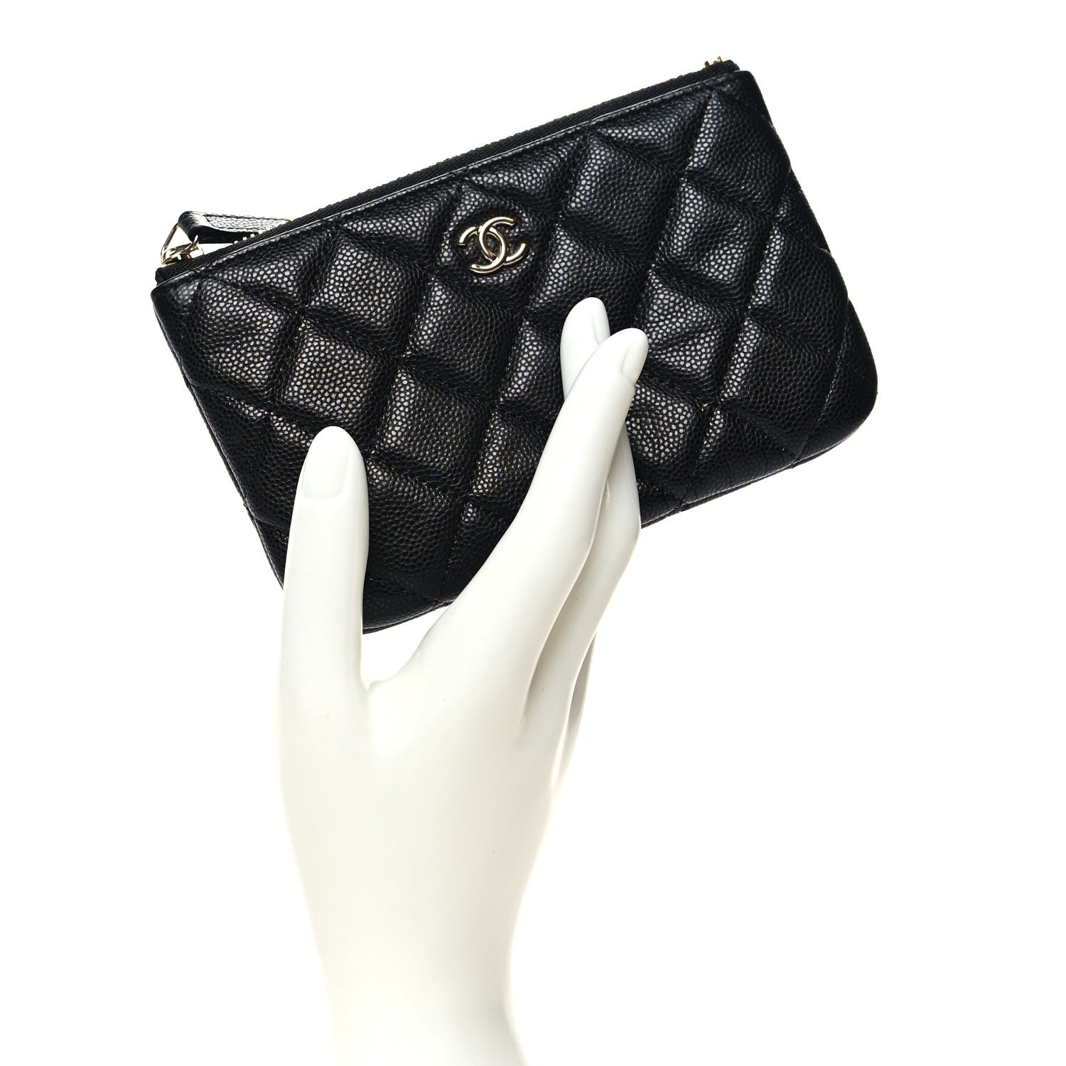 Chanel Caviar Quilted Small Cosmetic Case Black 2 of 8