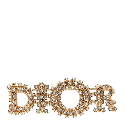 Christian Dior Metal Crystal Brooch Gold 1 of 3