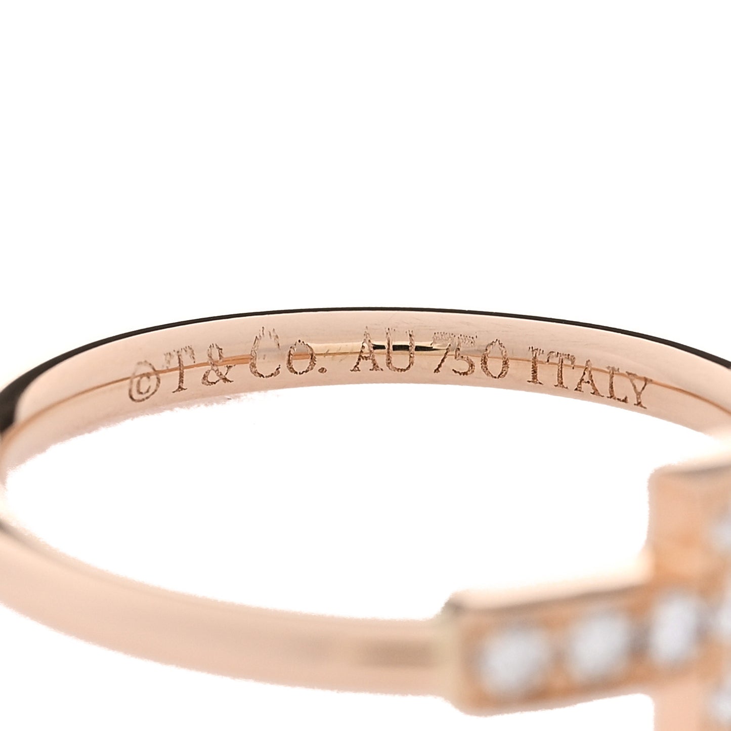 18K Rose Gold Diamond T Wire Ring 47 4