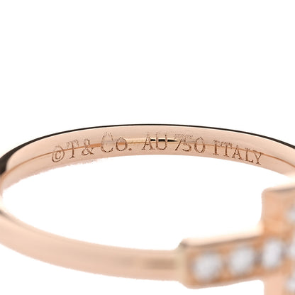 Tiffany 18K Rose Gold Diamond T Wire Ring 47 4 4 of 4