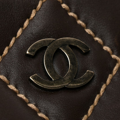 Chanel Calfskin Wild Stitch Vertical Top Handle Bag Brown 12 of 13