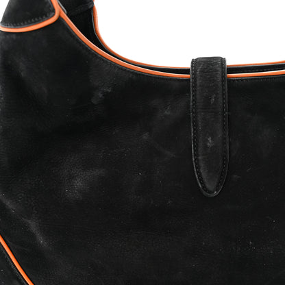 Gucci Nubuck Medium New Jackie Shoulder Bag Black Orange 12 of 13