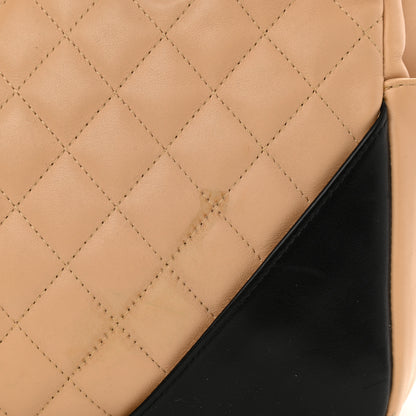 Chanel Calfskin Quilted Large Cambon Flap Beige Black 13 of 13