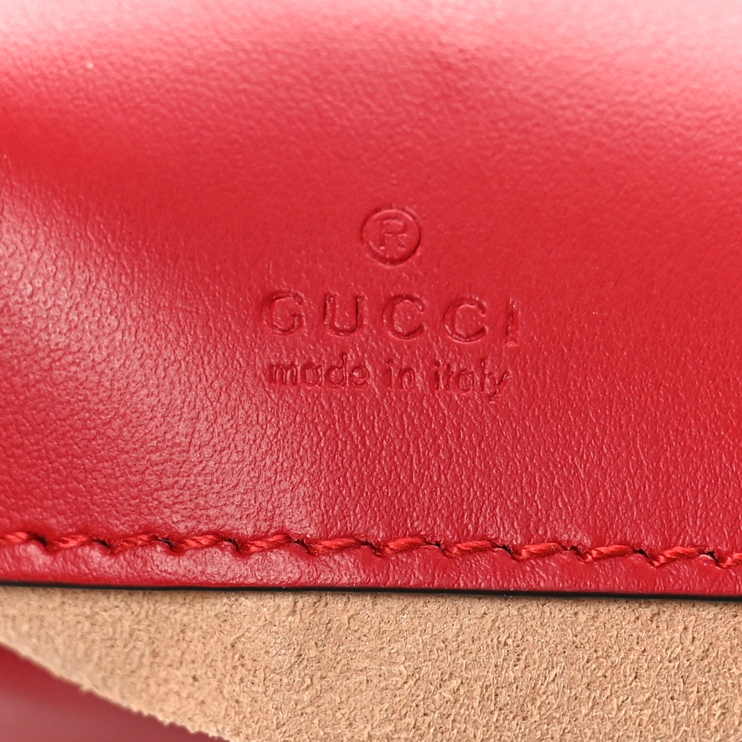 Gucci Calfskin Matelasse Mini GG Marmont 2.0 Bucket Bag Hibiscus Red 6 of 9