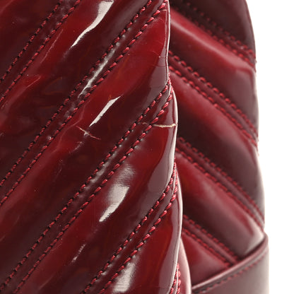 Chanel Patent Chevron Shopper Tote Burgundy 10 of 10