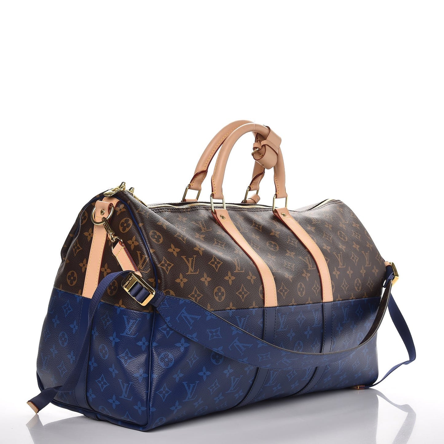 Monogram Split Keepall Bandouliere 50 Pacific Blue