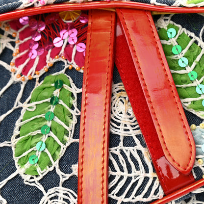 Christian Dior Denim Embroidered Sequin Saddle Bag Multicolor 11 of 11