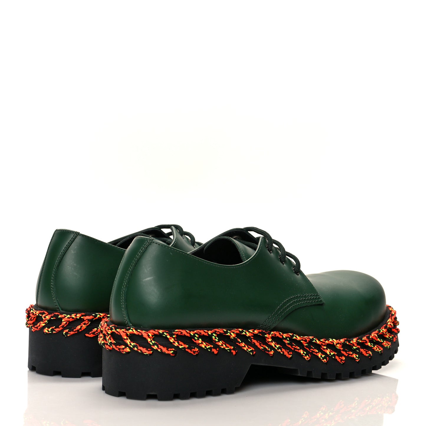 Calfskin Braided Derby Loafers 41 Green