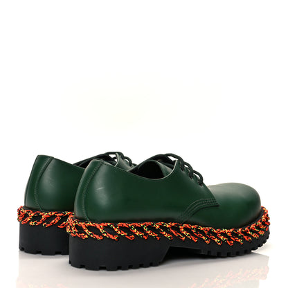 Balenciaga Calfskin Braided Derby Loafers 41 Green 4 of 9