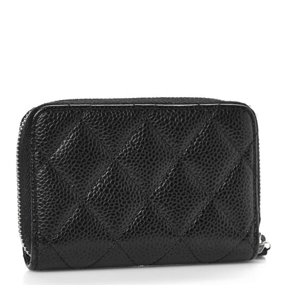 Chanel Caviar Quilted Zip Coin Purse Black 3 of 10