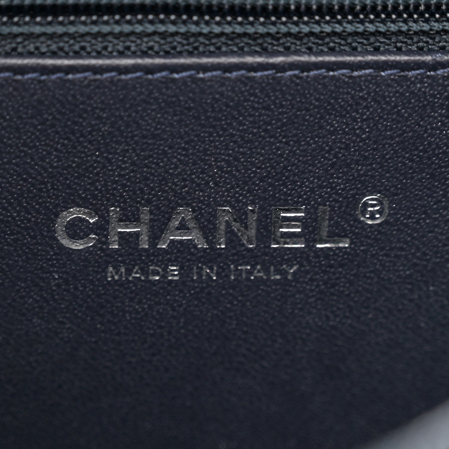 Chanel Caviar Quilted Striped Medium CC Filigree Vanity Case Navy White 6 of 10