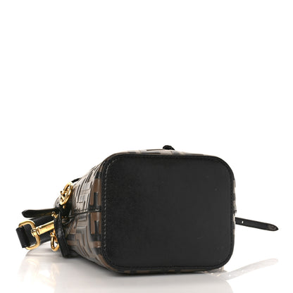 Fendi Vitello Liberty F is Fendi Bi-Color FF 1974 Embossed Mini Mon Tresor Bucket Bag Maya Black 4 of 9