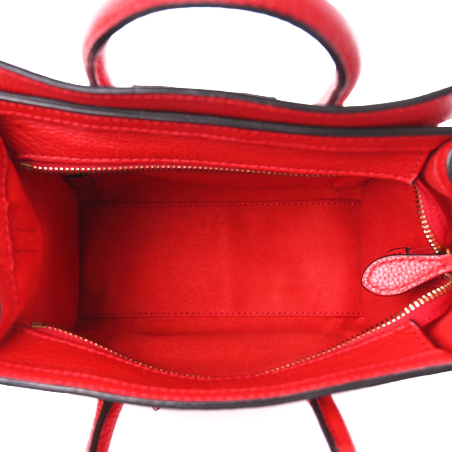 Drummed Calfskin Nano Luggage Coquelicot